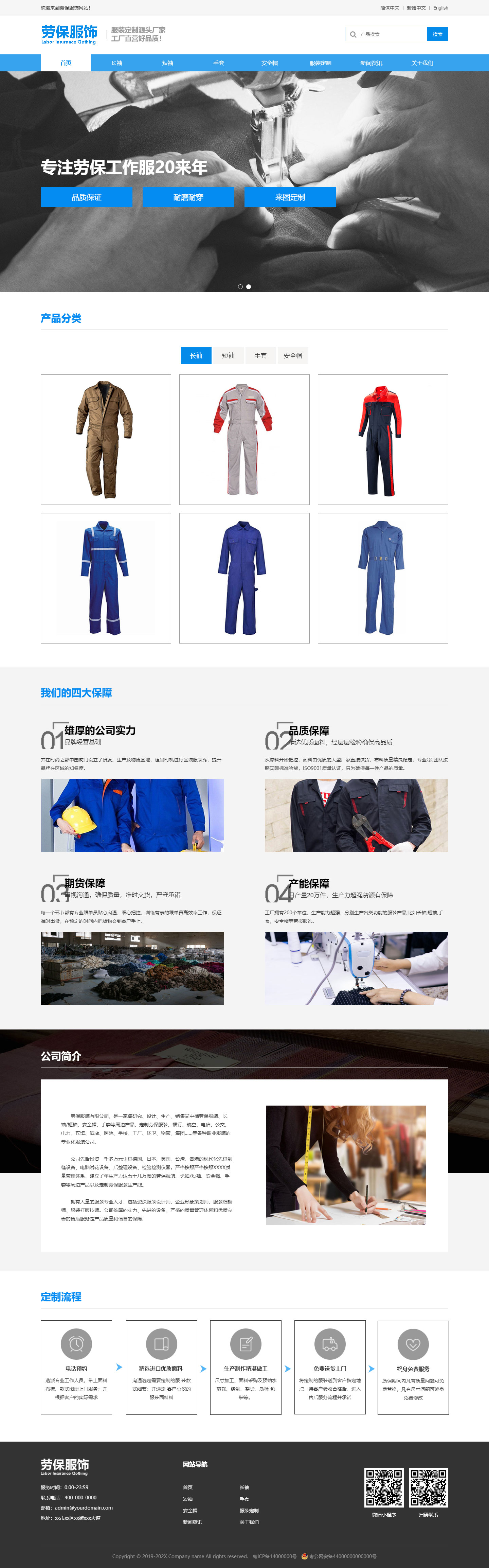 劳保服饰展示模板