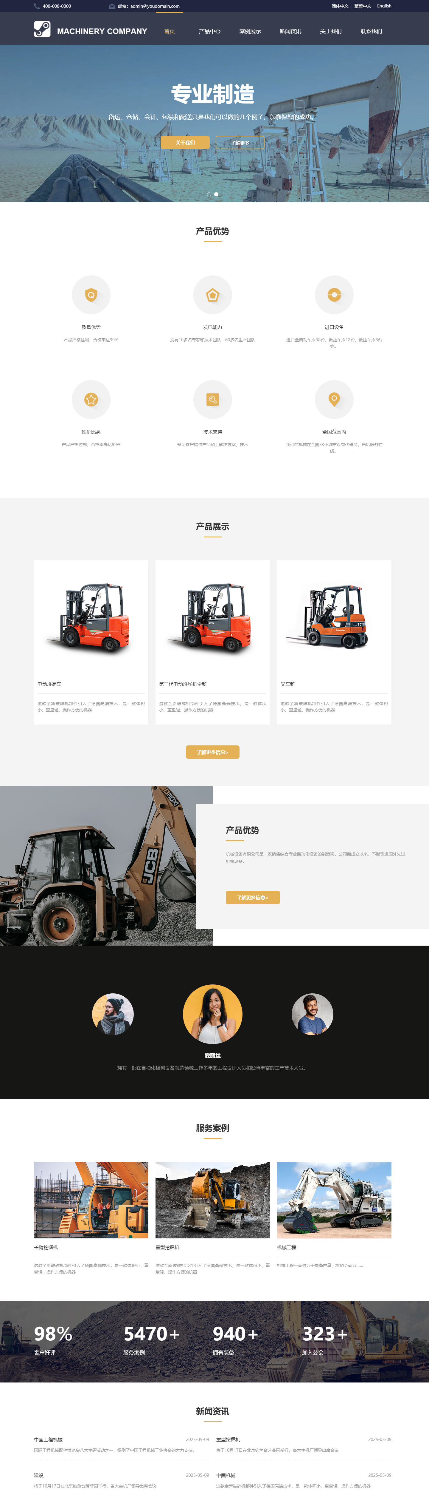 Machinery英文展示模板
